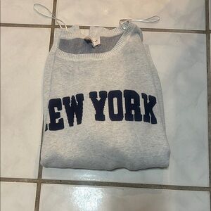 Pink Rose Gray Crew Neck Sweater